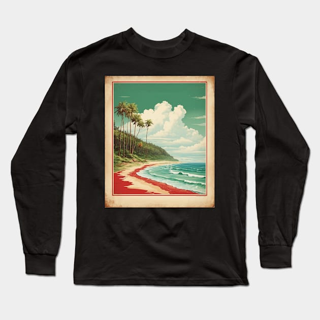 Fraser Island Australia Vintage Travel Poster Tourism Art Long Sleeve T-Shirt by TravelersGems